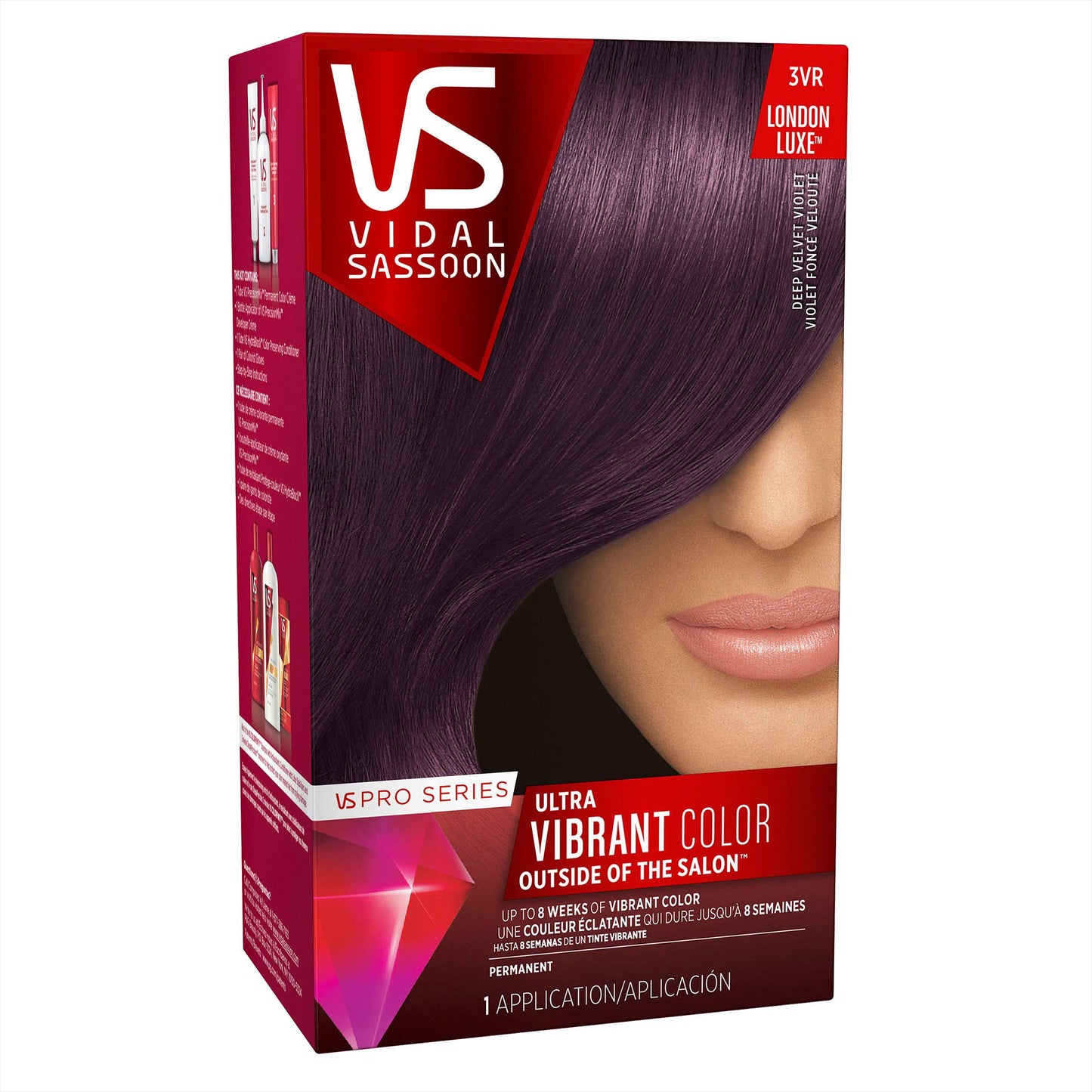 Vidal Sassoon Pro Series Permanent Hair Dye, 3VR Deel Velvet Violet Hair Color, Pack of 1 Beauty & Personal Care Vidal Sassoon