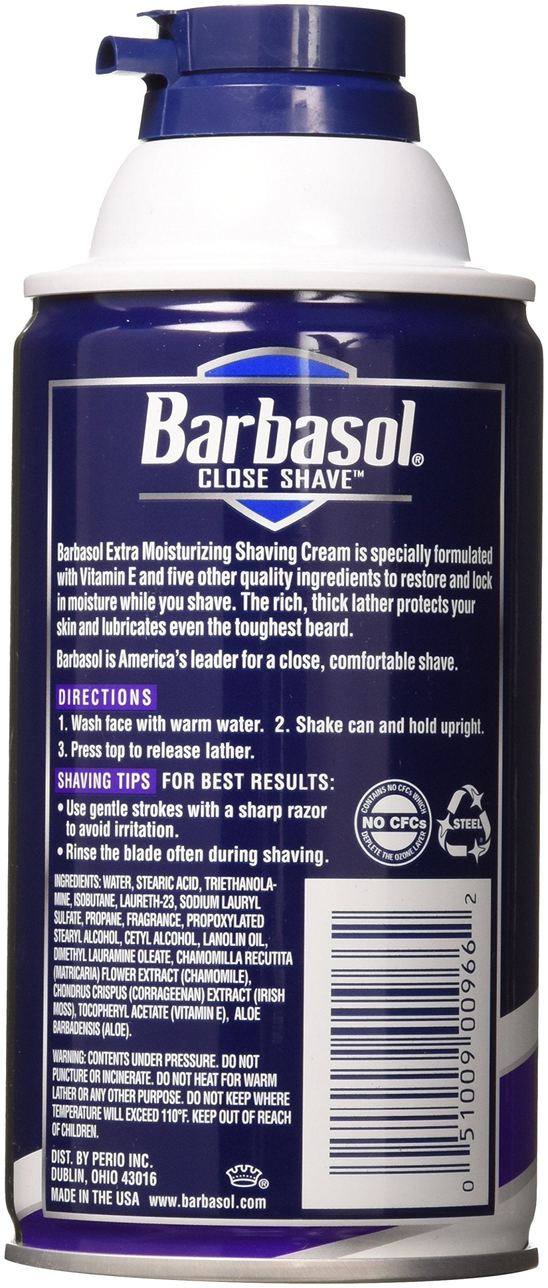 Barbasol Extra Moisturizing With Vitamin E Shaving Cream, 10 oz., 2 Piece Beauty & Personal Care Barbasol