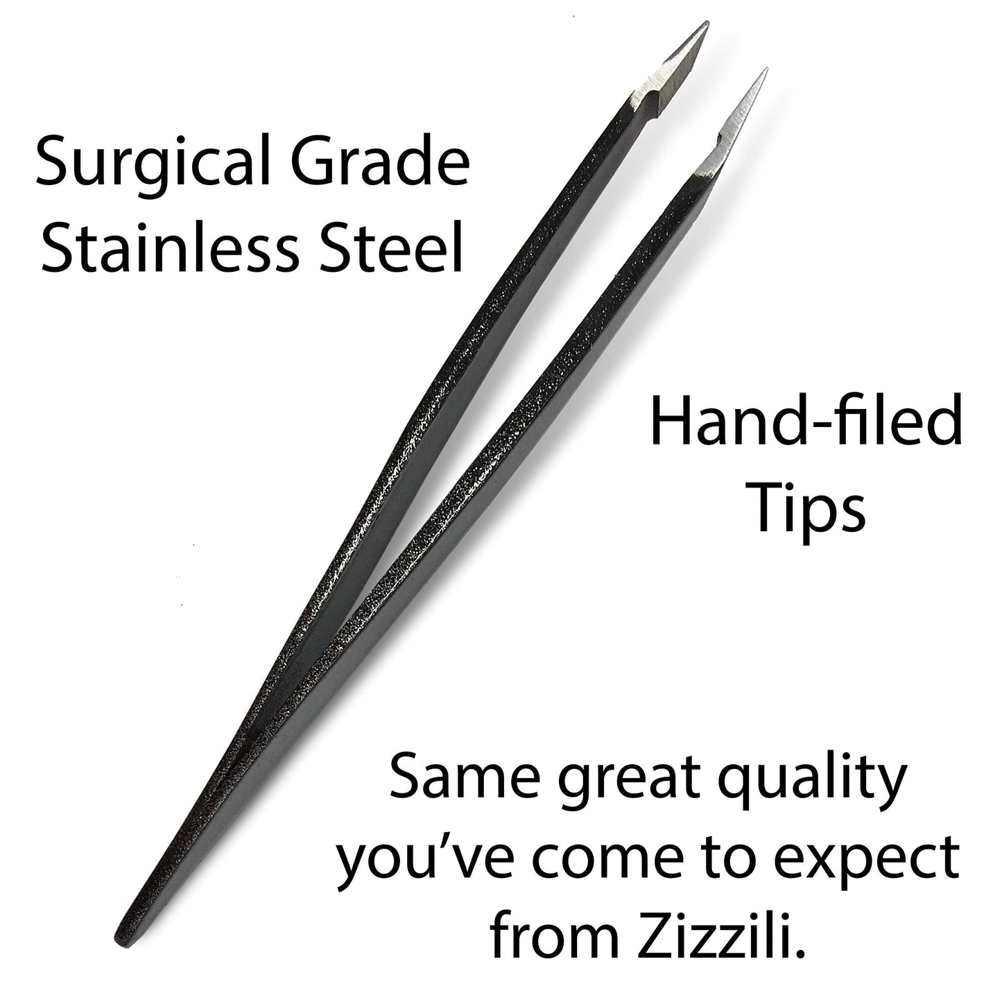 Zizzili Basics Mini Slant Tweezers - Best Tweezers for Eyebrow, Facial Hair Removal and your Precision Needs (Midnight Ombre) Beauty & Personal Care Zizzili Basics