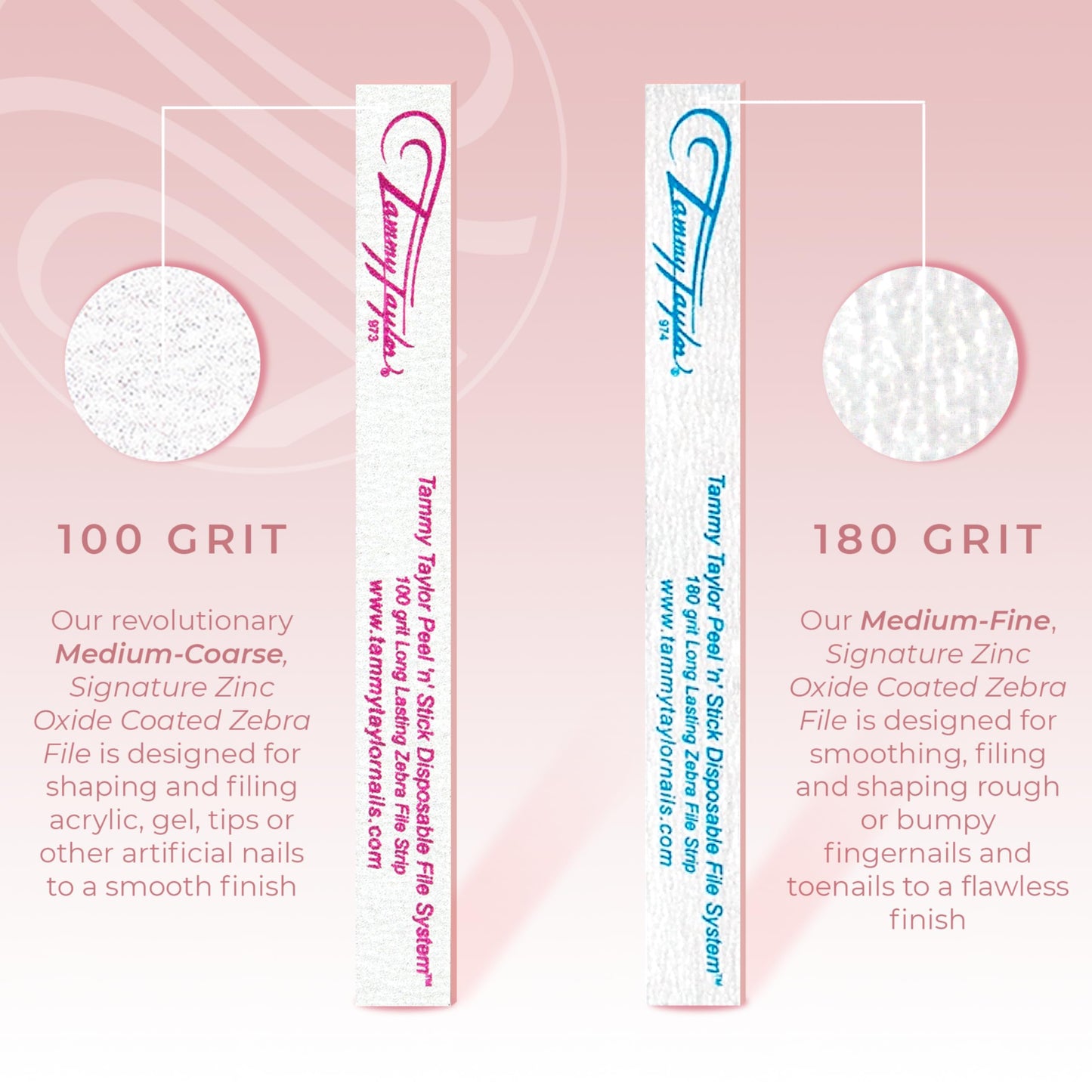 Tammy Taylor 100 Grit Acrylic Finger Nail Files for Women, 100/180 Limas para Uñas & Emery Boards for Nails, Professional Manicure Tools, Salon Art Beauty & Personal Care Tammy Taylor