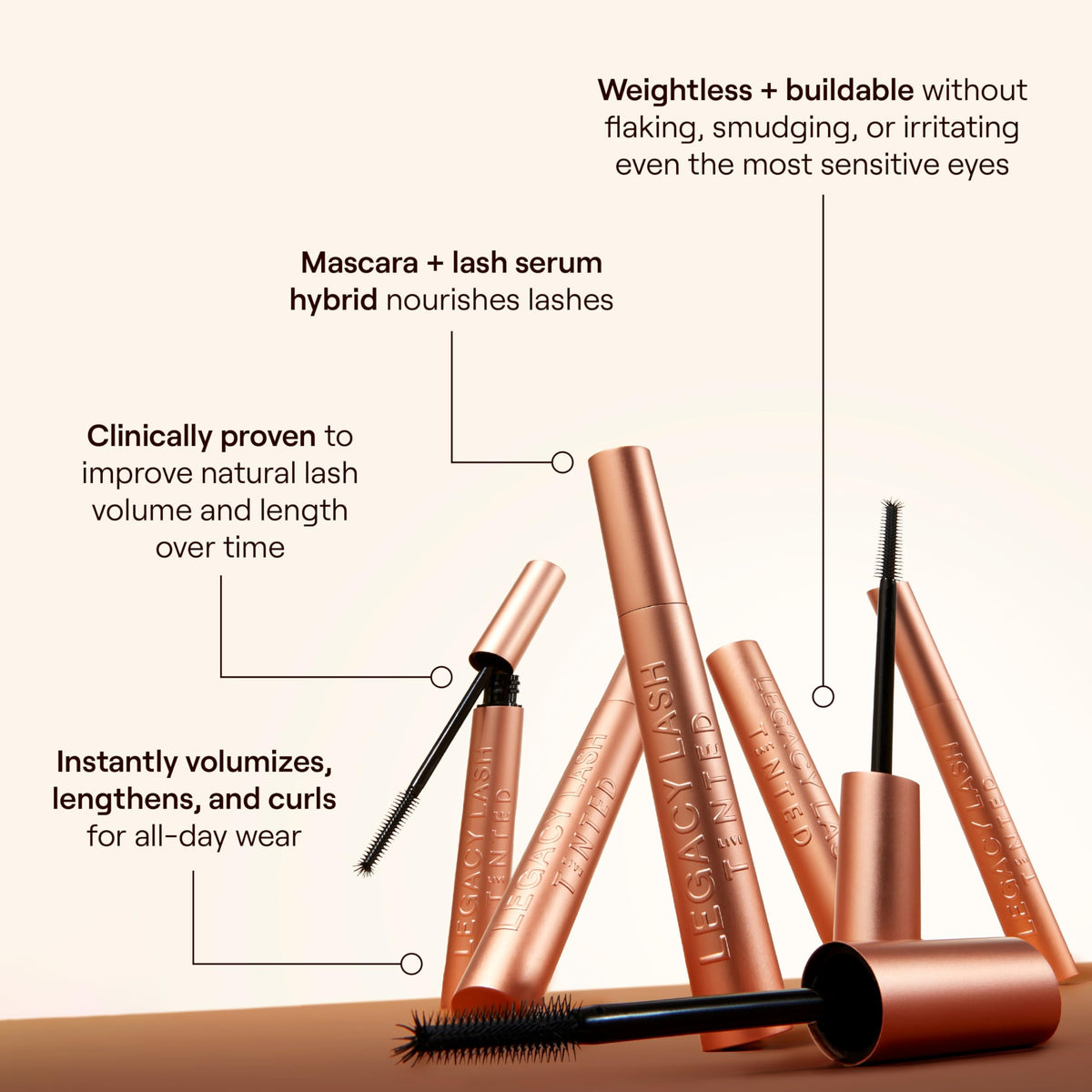 Live Tinted Legacy Lash Volumizing & Lengthening Black Mascara, Mini Size
