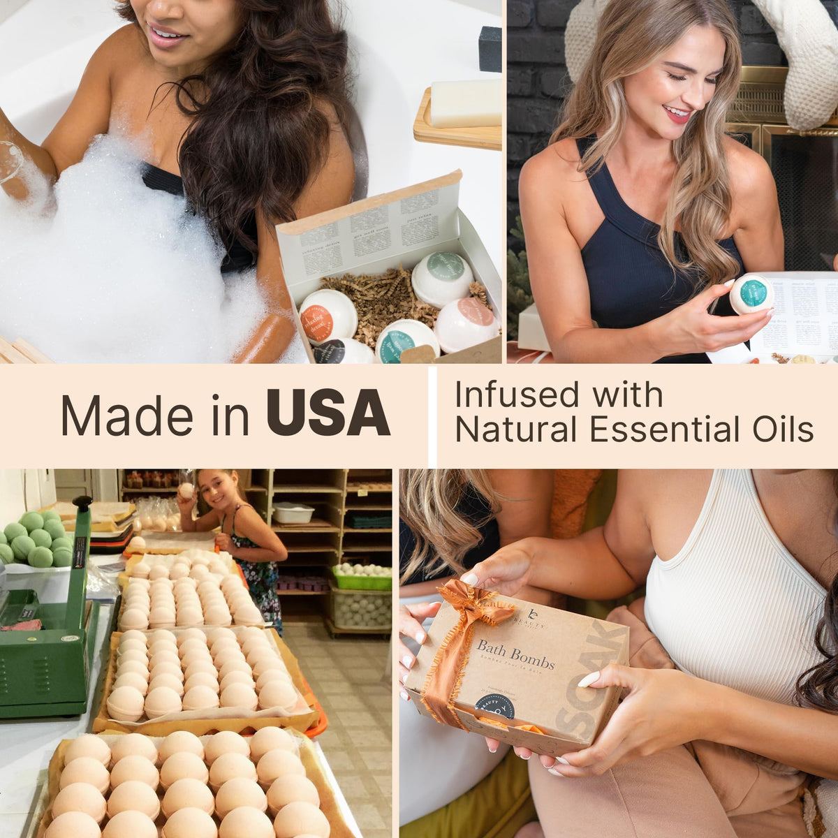 Bath Bombs Gift Set, USA Made with Organic & Natural Ingredients, Christmas Stocking Stuffers for Women & Men, Relaxing Spa Gifts, Wife Stocking… Beauty & Personal Care Beauty by Earth