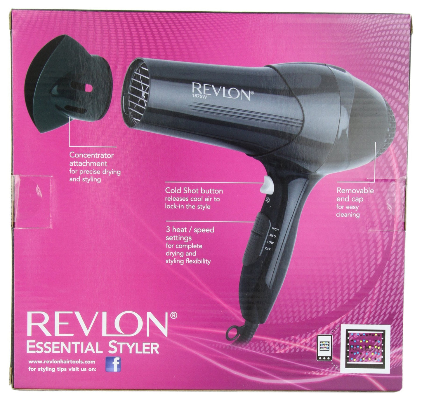 Revlon 1875W Lightweight Hair Dryer | For Easy Smooth Styling (Black) Beauty & Personal Care REVLON
