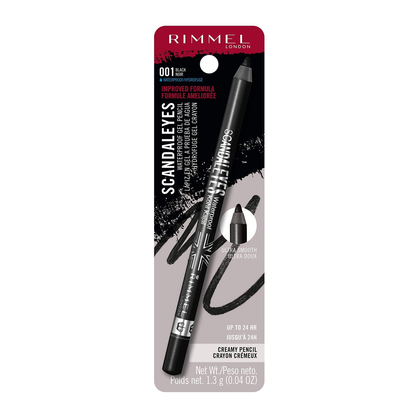Rimmel London Scandaleyes Waterproof Gel Pencil Eyeliner, Long-Wearing, Ultra-Smooth, Smudge-Proof, 001, Black, 0.04oz Beauty and Personal Care Rimmel