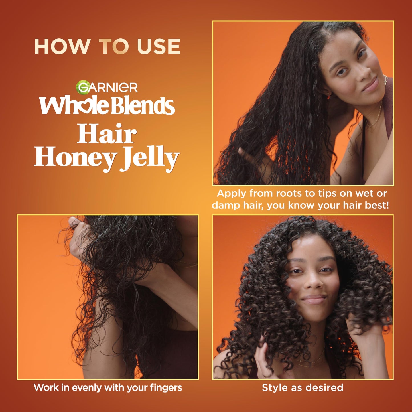 Garnier Whole Blends Hair Honey Jelly for Defining Waves and Curls, Hair Gel for Up to 100HRs Curl Definition, Frizz Control and Deep Moisture, 13.5 Beauty & Personal Care Garnier