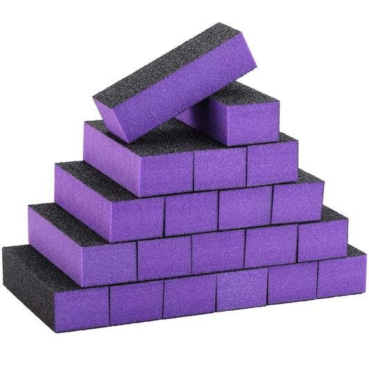 20 Pcs Nail Buffer Block Sponge Sanding Buffing File 80/120 Grit 3 Sides Nail Files for Manicure Nail Tools (Purple Black) Beauty & Personal Care LoveBB