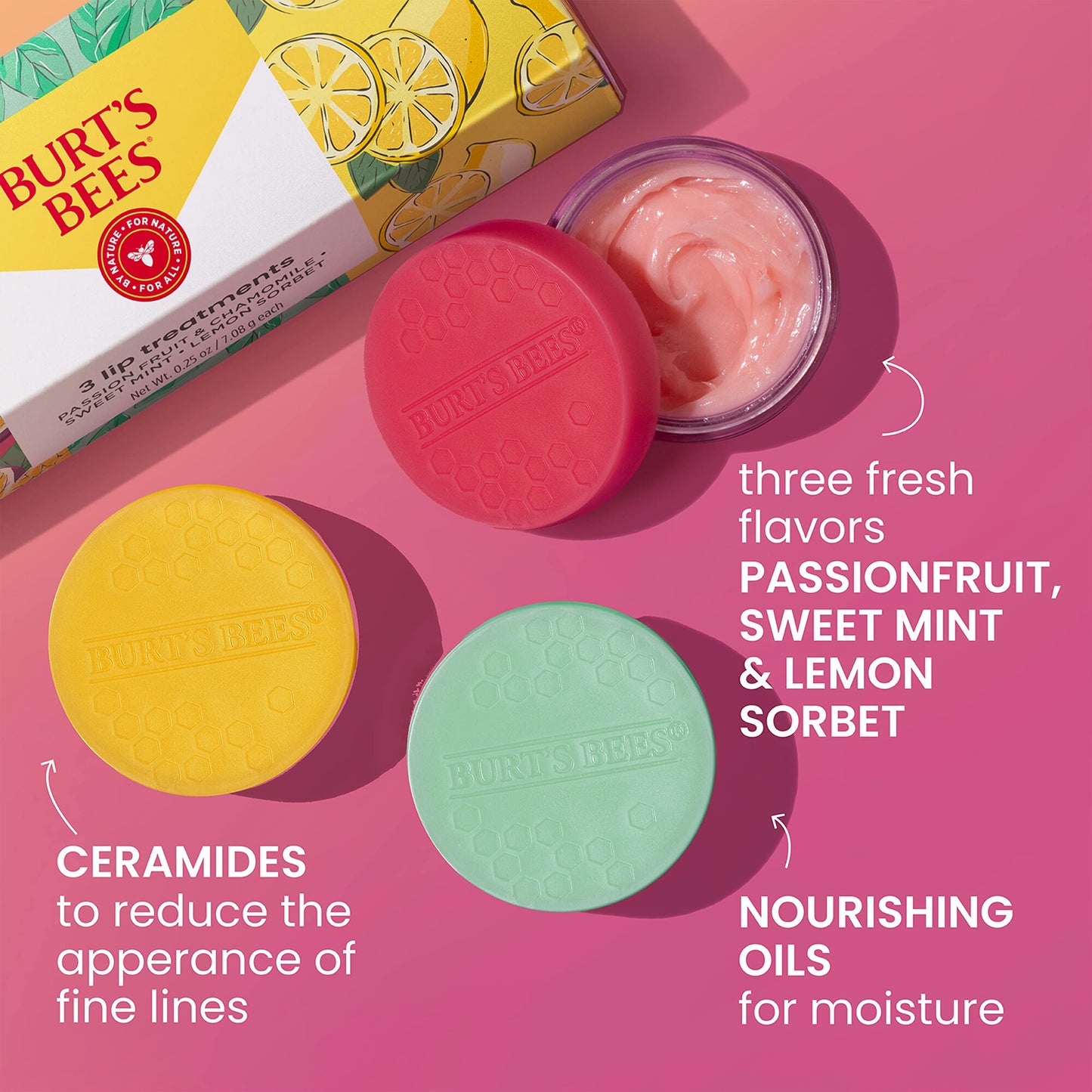 Burt's Bees Lip Mask Set- Overnight Intensive Treatment Revives & Nourishes for All Day Hydration, Passion Fruit & Chamomile, Sweet Mint & Lemon Beauty and Personal Care Burt's Bees