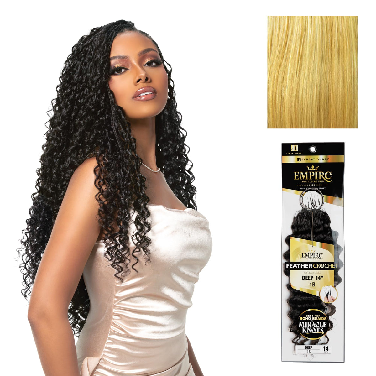 Sensationnel Empire Feather Crochet Braids-Deep,14 inch, S27/613