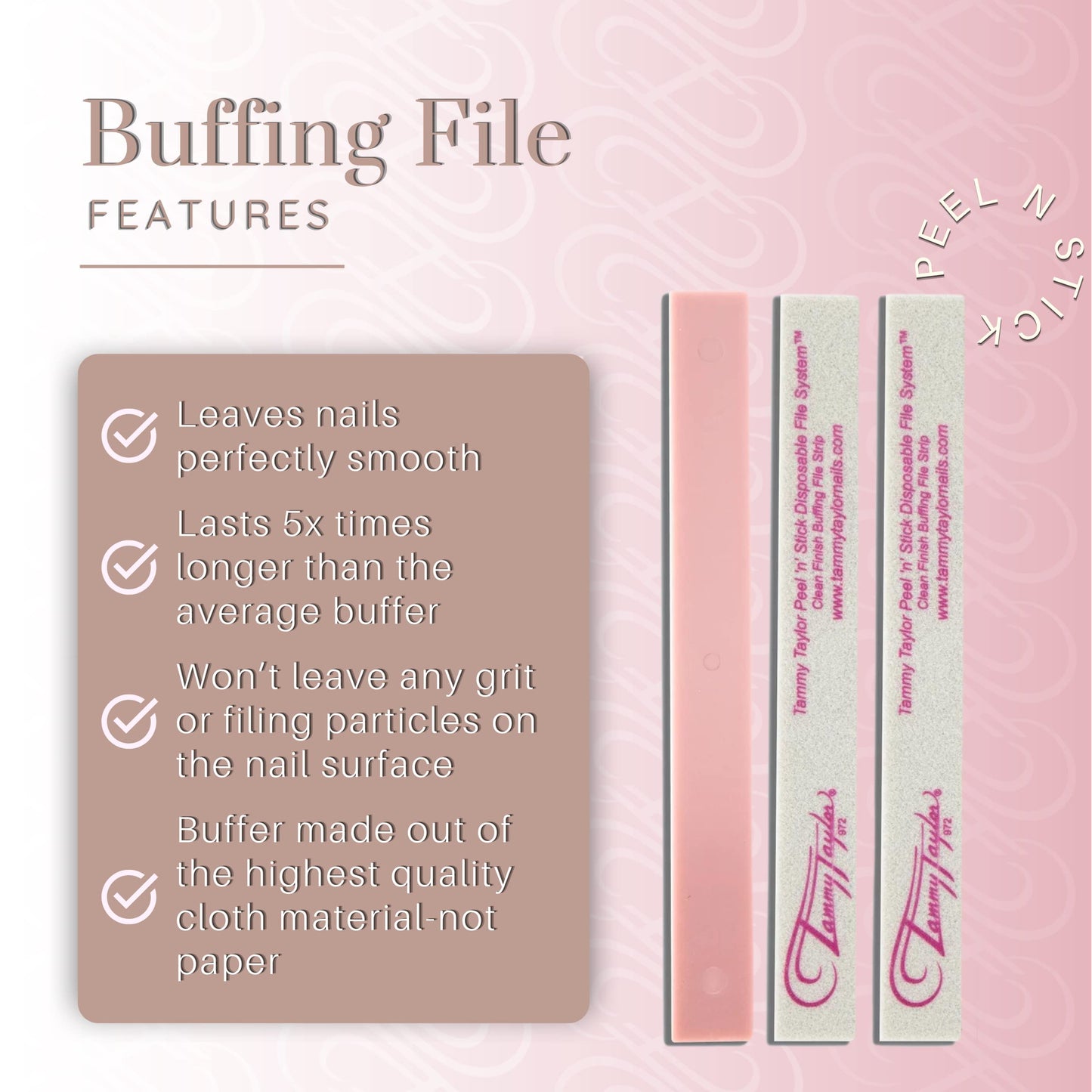 Tammy Taylor Peel ‘N’ Stick Clean Finish Buffer, Natural Nail Buffing File for Fingernails and Toenails, Professional, Sanitary, Replaceable, Durable Beauty & Personal Care Tammy Taylor