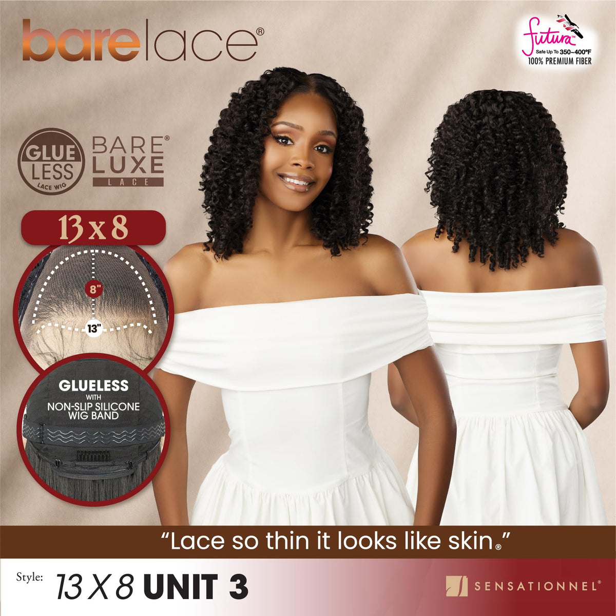 Sensationnel Barelace 13x8 LaceWig-Unit 3, 613 BLONDE