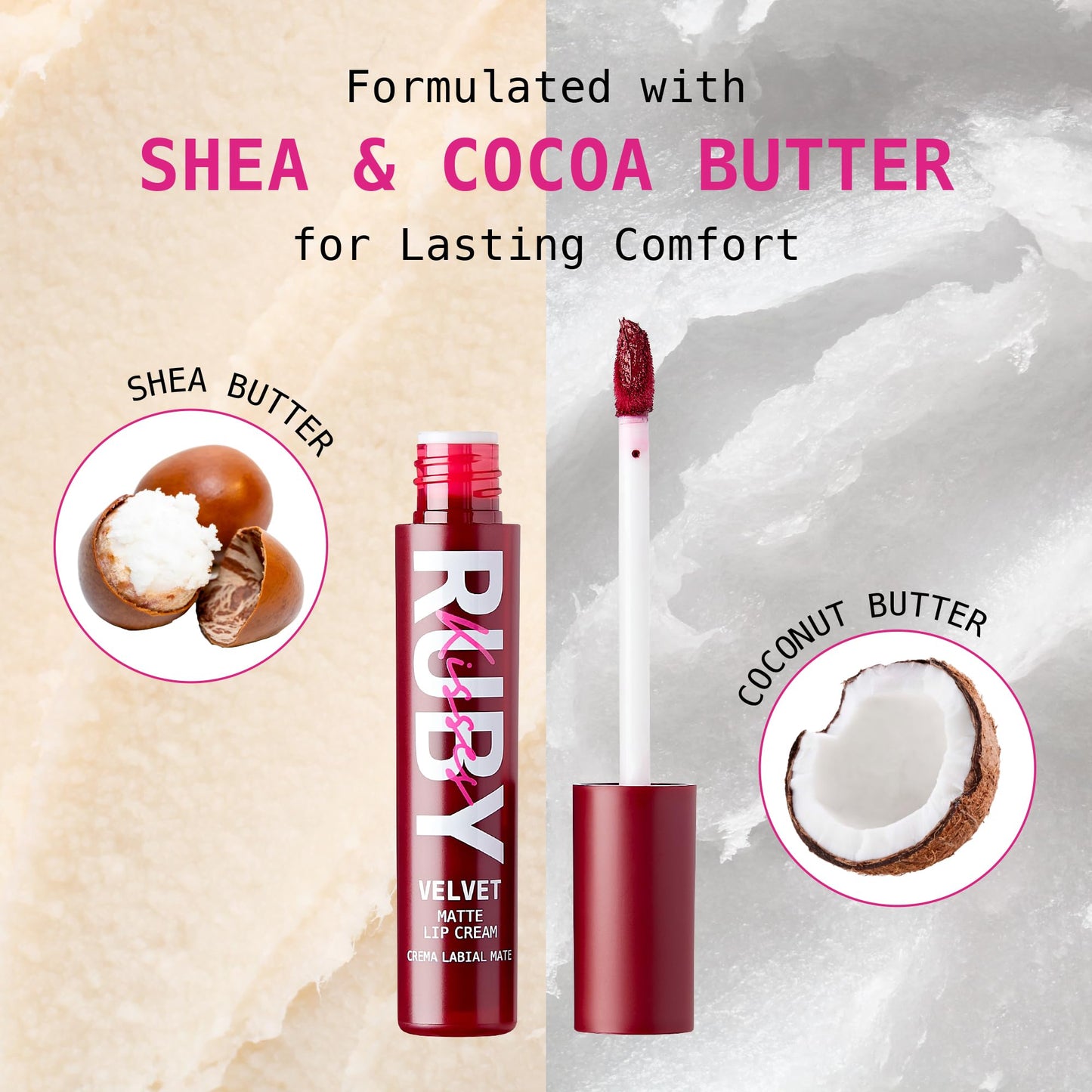 Ruby Kisses Velvet Lip Cream, Matte Finish Lipstick, Rich Color, Long Lasting Lip Stain, Lightweight, Nourishing, Hydration, High Pigment Lip Tint Beauty & Personal Care Ruby Kisses