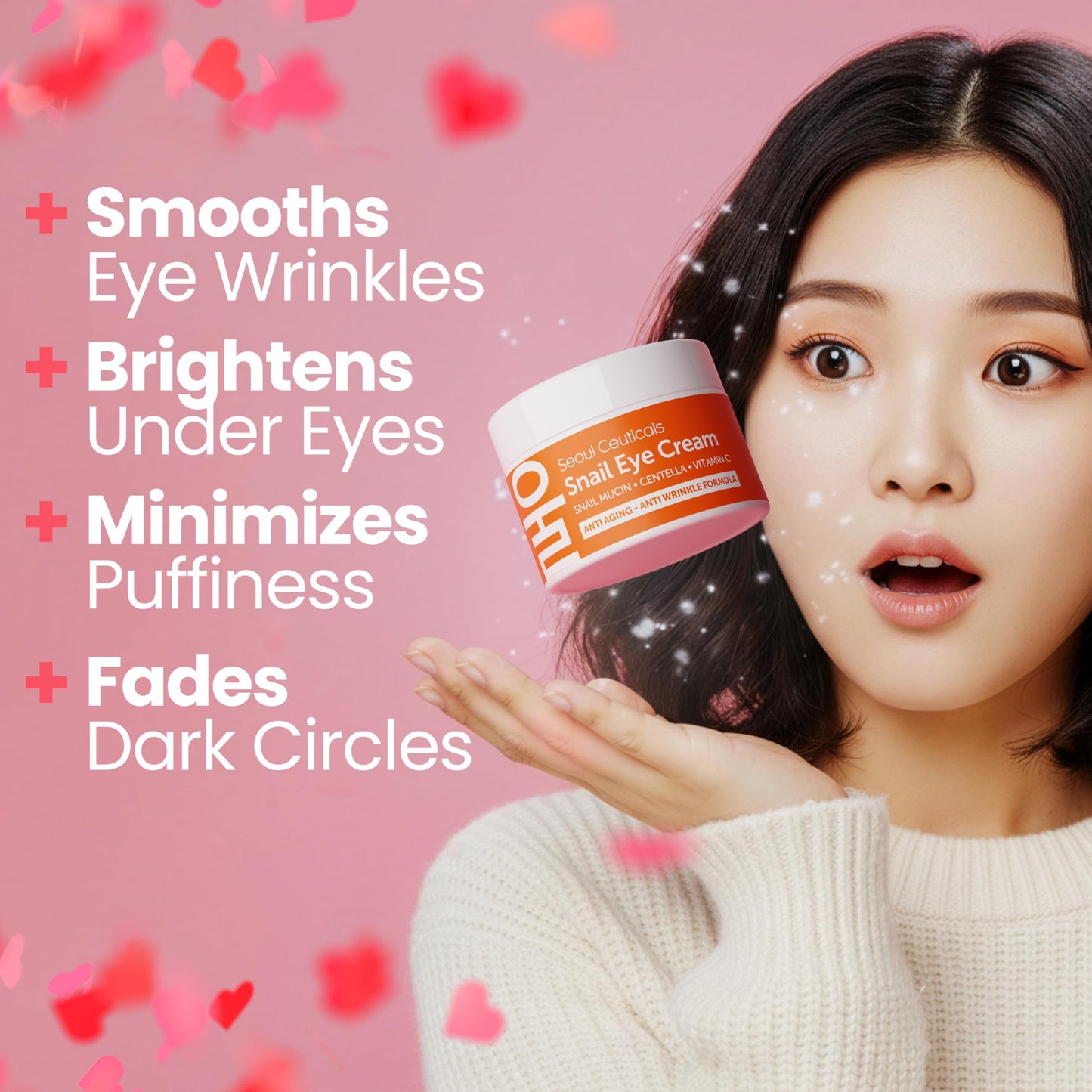 SeoulCeuticals Korean Snail Mucin Eye Cream - 97.5% Snail Filtrate K Beauty Anti Aging Under Eye Anti Wrinkle Eye Treatment Cream 0.5oz Beauty & Personal Care SeoulCeuticals