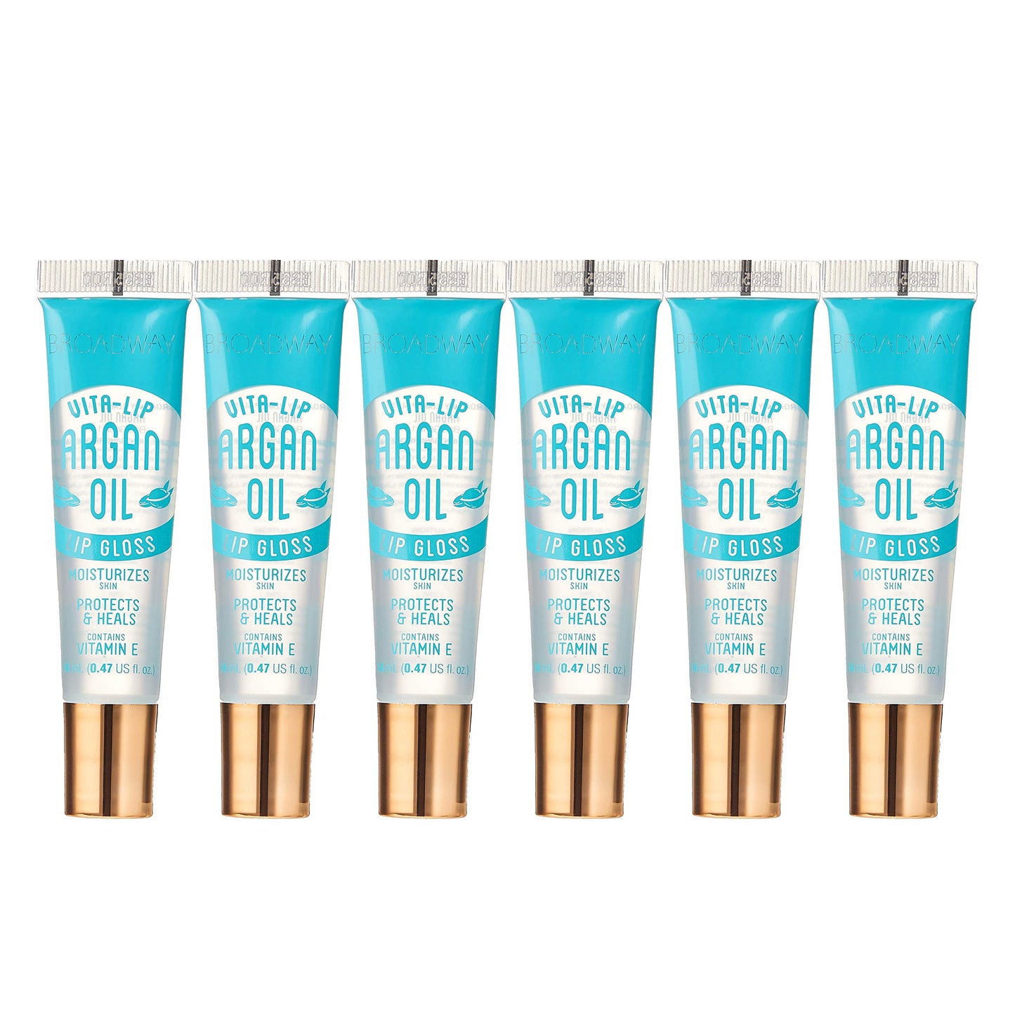 Ruby Kisses Broadway Vita-Lip Clear Lip Gloss (Argan Oil 6 Pack), Ultra-Hydrating & Soothing Formula with Multi-Vitamin Oils, High-Shine Non-Sticky Beauty & Personal Care Ruby Kisses