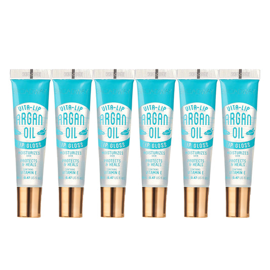 Ruby Kisses Broadway Vita-Lip Clear Lip Gloss (Argan Oil 6 Pack), Ultra-Hydrating & Soothing Formula with Multi-Vitamin Oils, High-Shine Non-Sticky Beauty & Personal Care Ruby Kisses