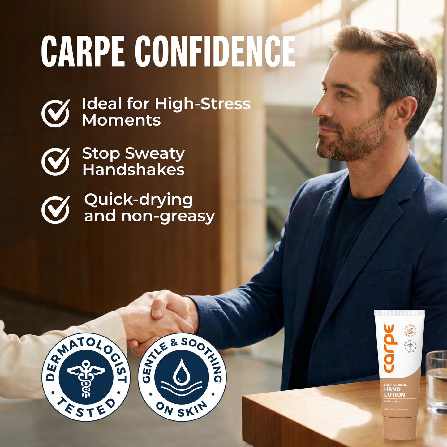 Carpe Sweat Absorbing Hand Lotion, A dermatologist-recommended, smooth lotion that helps stop hand sweat, Great for hyperhidrosis (Warm Vanilla) Beauty and Personal Care Carpe