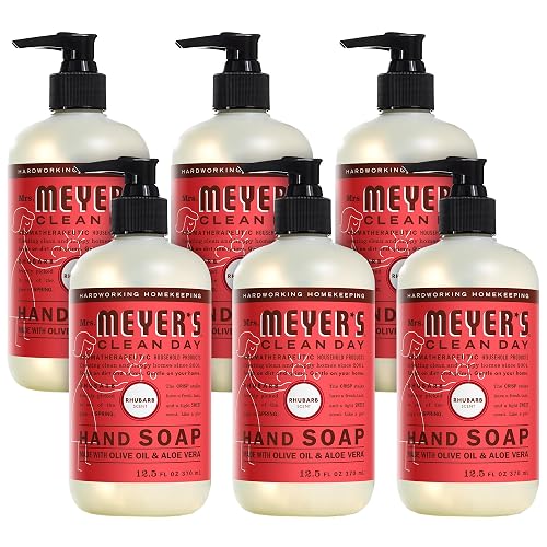 Mrs. MEYER'S Hand Soap, Made with Essential Oils, Rhubarb, 12.5 fl. oz - (Pack of 6) Beauty & Personal Care Mrs. MEYER'S