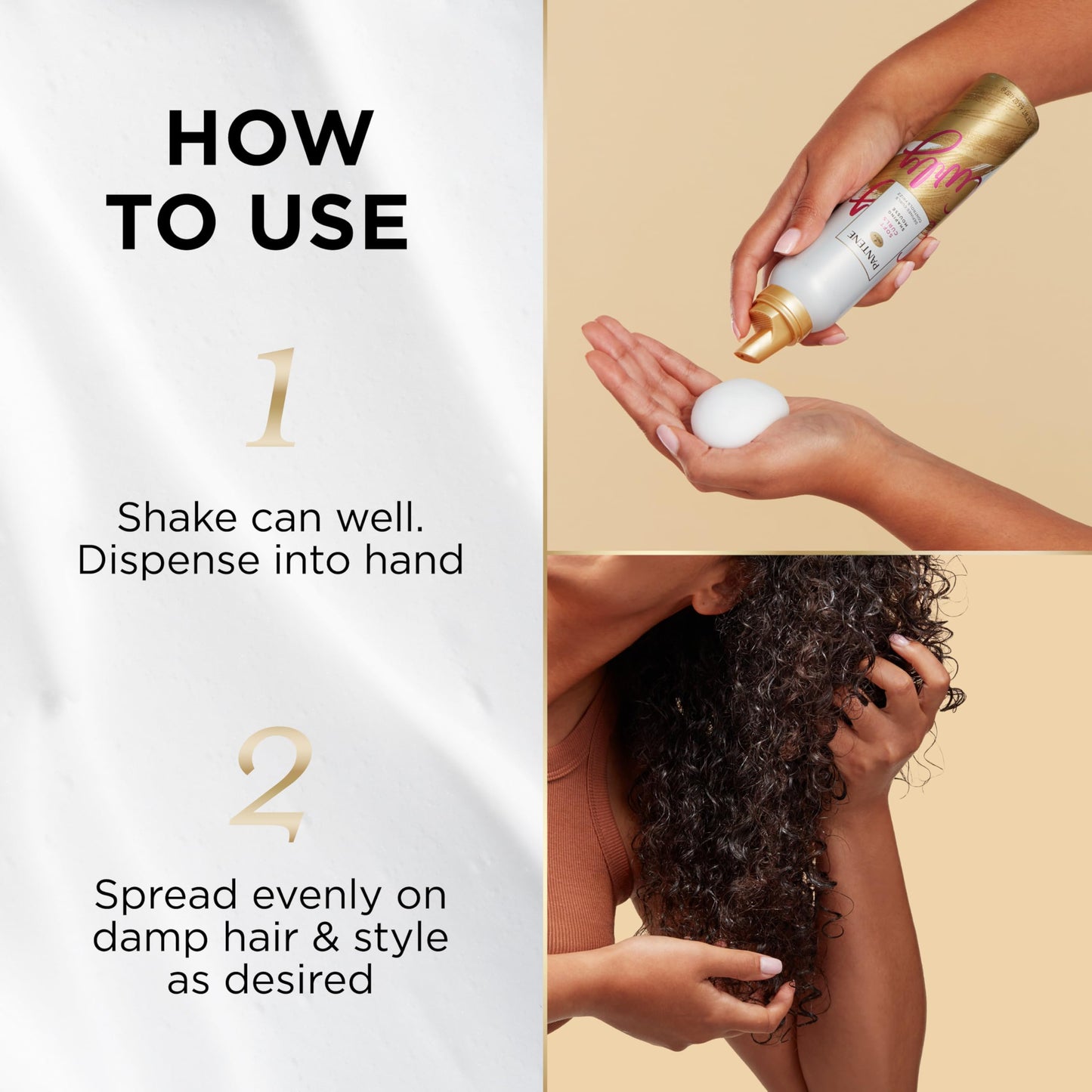 Pantene Curl Mousse For Curly Hair, Tames Frizz for Soft Touchable Curls, 6.6 Oz Each (Pack of 3) Beauty & Personal Care Pantene