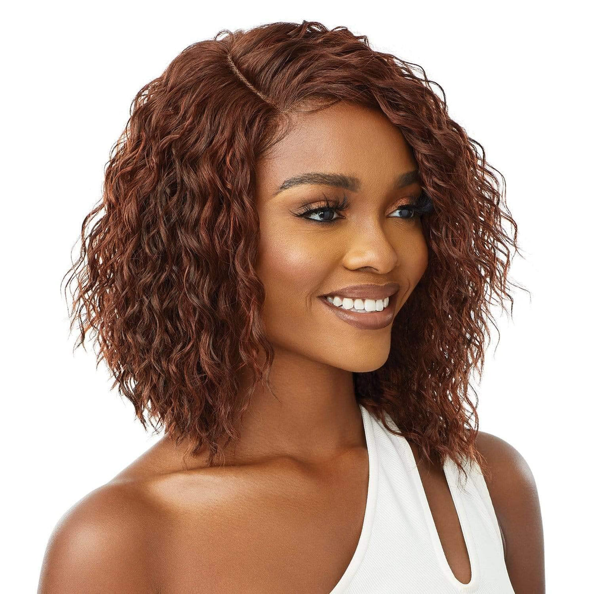 Outre Synthetic Pre-Plucked HD Transparent Lace Front Wig- GRETA (2 Dark Brown)