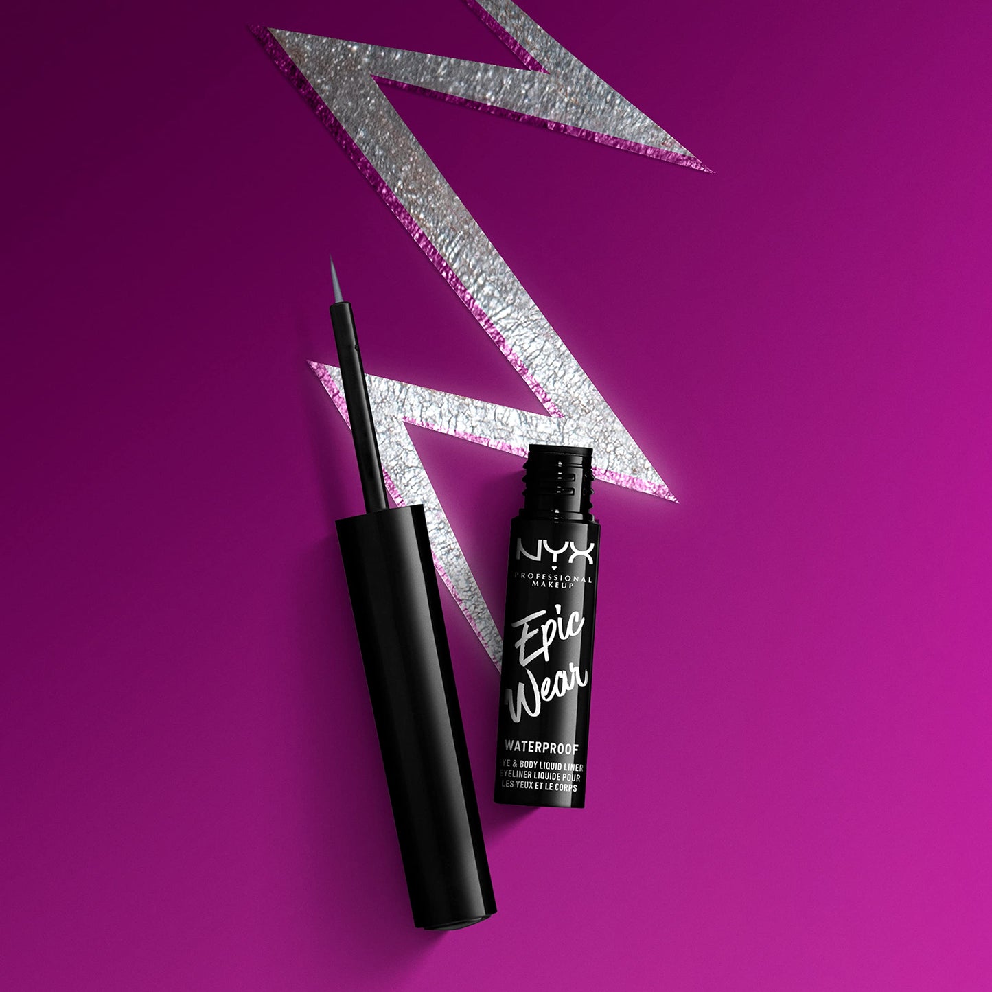 NYX PROFESSIONAL MAKEUP Epic Wear Metallic Liquid Liner, Long-Lasting Waterproof Eyeliner - Silver Metal Beauty & Personal Care NYX PROFESSIONAL MAKEUP