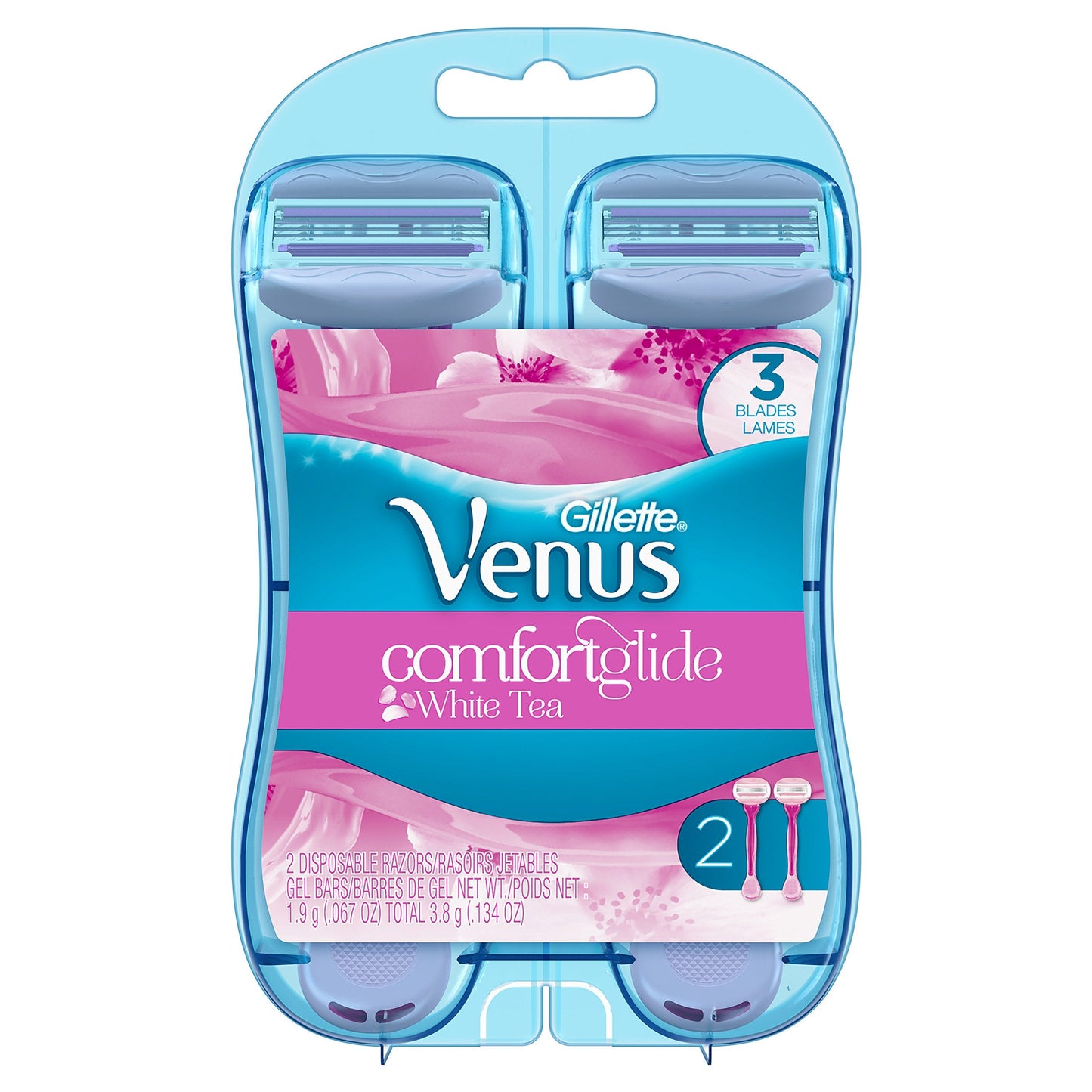 Gillette Venus ComfortGlide White Tea Scented Women's Disposable Razor, 2 Count Beauty & Personal Care Gillette Venus