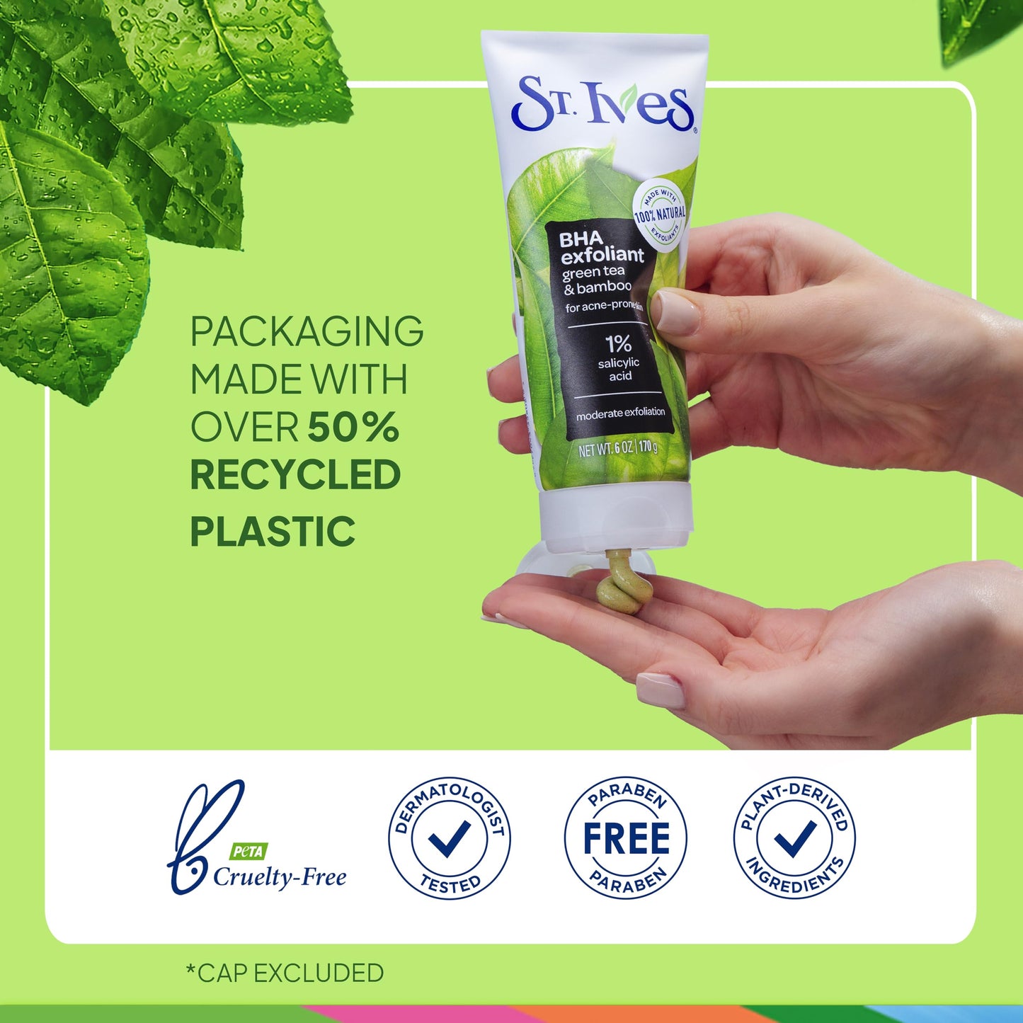 St. Ives Blackhead Clearing Face Scrub, Clears Blackheads & Unclogs Pores, Green Tea & Bamboo, Salicylic Acid Acne Treatment Facial Scrub, Moderate Beauty and Personal Care St. Ives