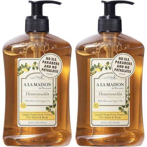 A LA MAISON Honeysuckle French Liquid Hand Soap - Natural Hand Wash Made with Essential Oils - Biodegradable, Plant-Based, Vegan, Cruelty-Free Beauty & Personal Care A LA MAISON