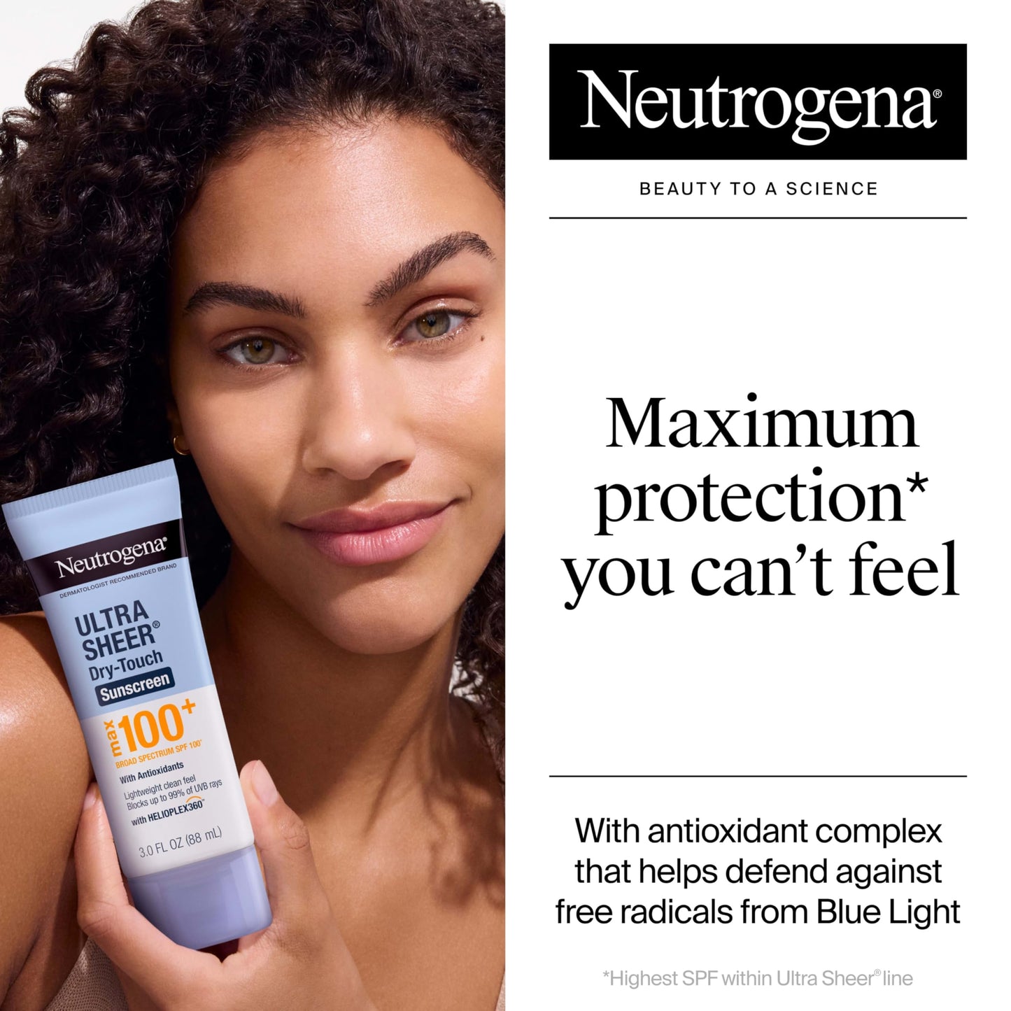 Neutrogena Ultra Sheer Dry-Touch Sunscreen Lotion, Max 100+ Broad Spectrum SPF 100 UVA/UVB Protection, Lightweight, Non-Greasy Sunscreen Beauty & Personal Care Neutrogena