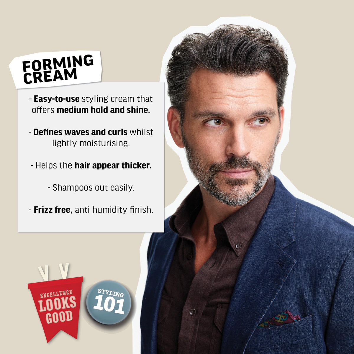 American Crew Men's Hair Forming Cream, Like Hair Gel with Medium Hold & Medium Shine, Stocking Stuffer for Him, 3 oz Beauty & Personal Care AMERICAN CREW