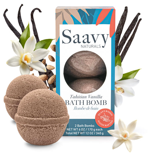 Saavy Naturals Bath Bombs - Relaxing Foaming Fizz Bubbles, Organic Bath Bombs (Pack of 1, 12 Ounce, Tahitian Vanilla) Beauty and Personal Care Saavy Naturals