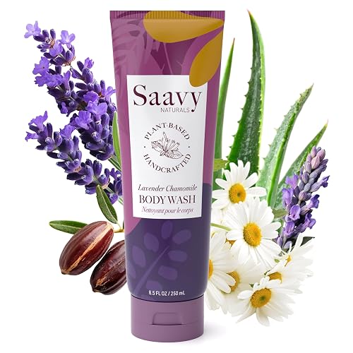Saavy Naturals Body Wash Lavender Chamomile Plant-Based Ingredients| Made In USA | Sensitive Skin Body Washl Organic Formula With Coconut Oil, Shea Beauty & Personal Care Saavy Naturals