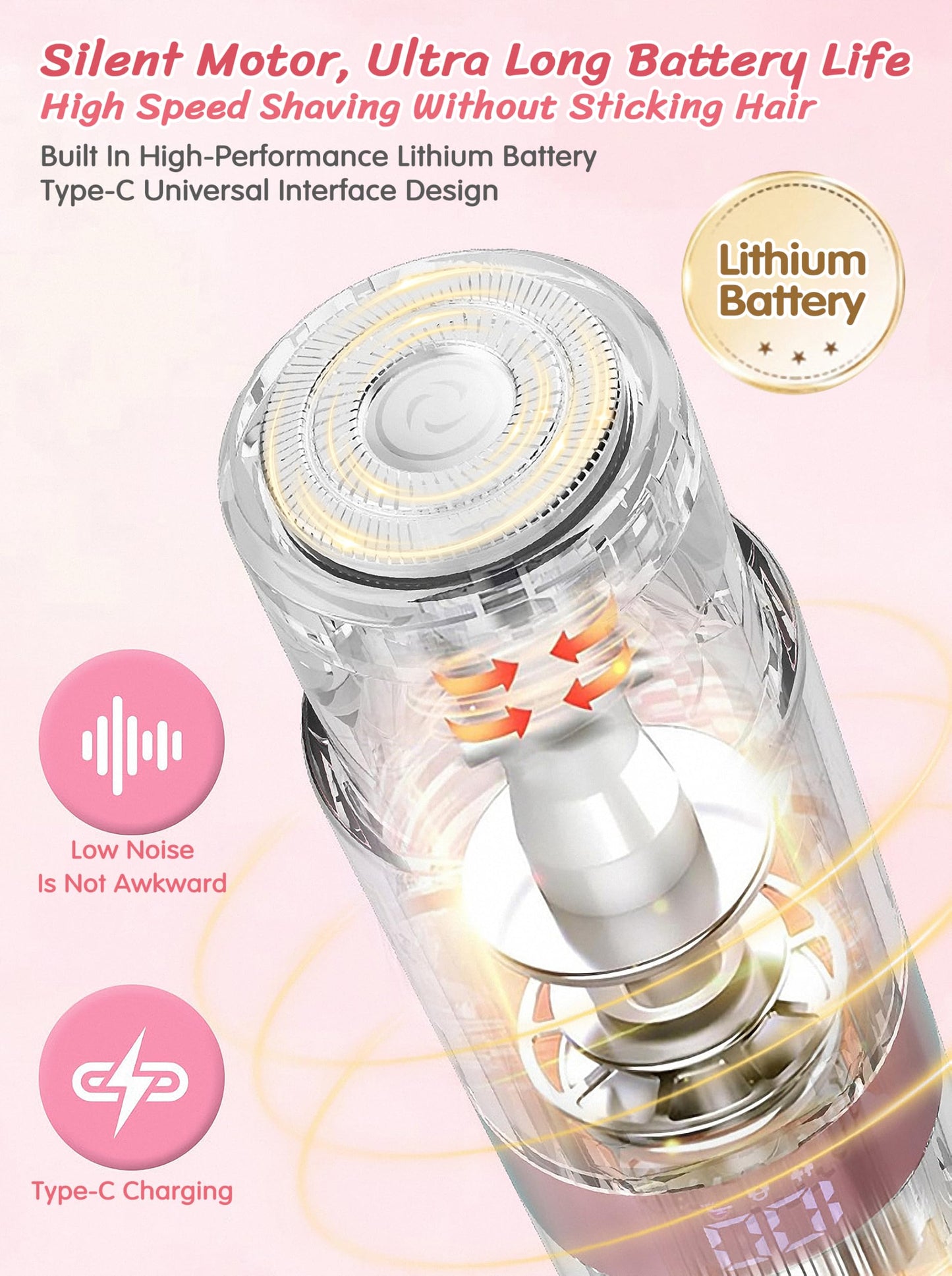 YTSC FF Bikini Trimmer for Women,Dual Head Electric Razor with LED Light and LED Display,Ceramic Blade,PX7 Waterproof & Painless for Bikini Area,Pubic Beauty and Personal Care YTSC FF