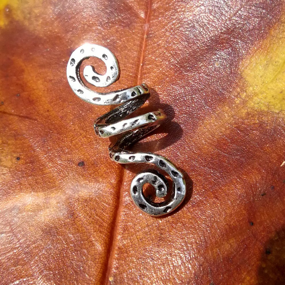LQQQL Vikings Spiral Hair Beads Rings - Dreadlock Accessories, Norse Hair Coils & Pendants for Braids, Beards, Bracelets DIY (3 Small pcs) Beauty & Personal Care LQQQL
