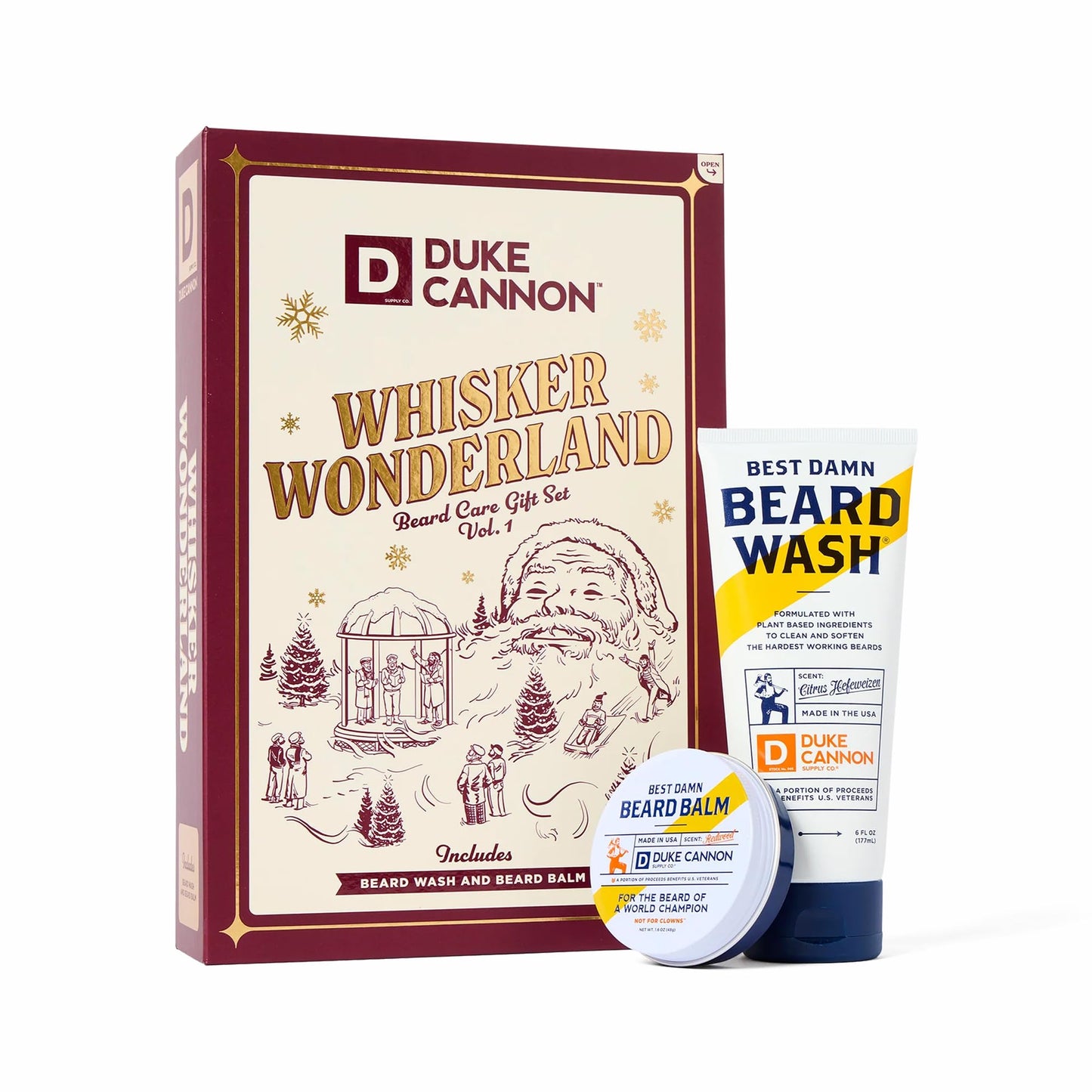 Duke Cannon Whisker Wonderland Beard Care Gift Set - Beard Wash + Beard & Face Lotion - Holiday Kit for Men - Barley & Wheat Protein - Vitamin B & E Beauty and Personal Care Duke Cannon Supply Co.
