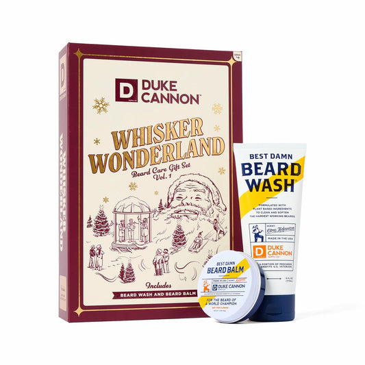 Duke Cannon Whisker Wonderland Beard Care Gift Set - Beard Wash + Beard & Face Lotion - Holiday Kit for Men - Barley & Wheat Protein - Vitamin B & E Beauty and Personal Care Duke Cannon Supply Co.