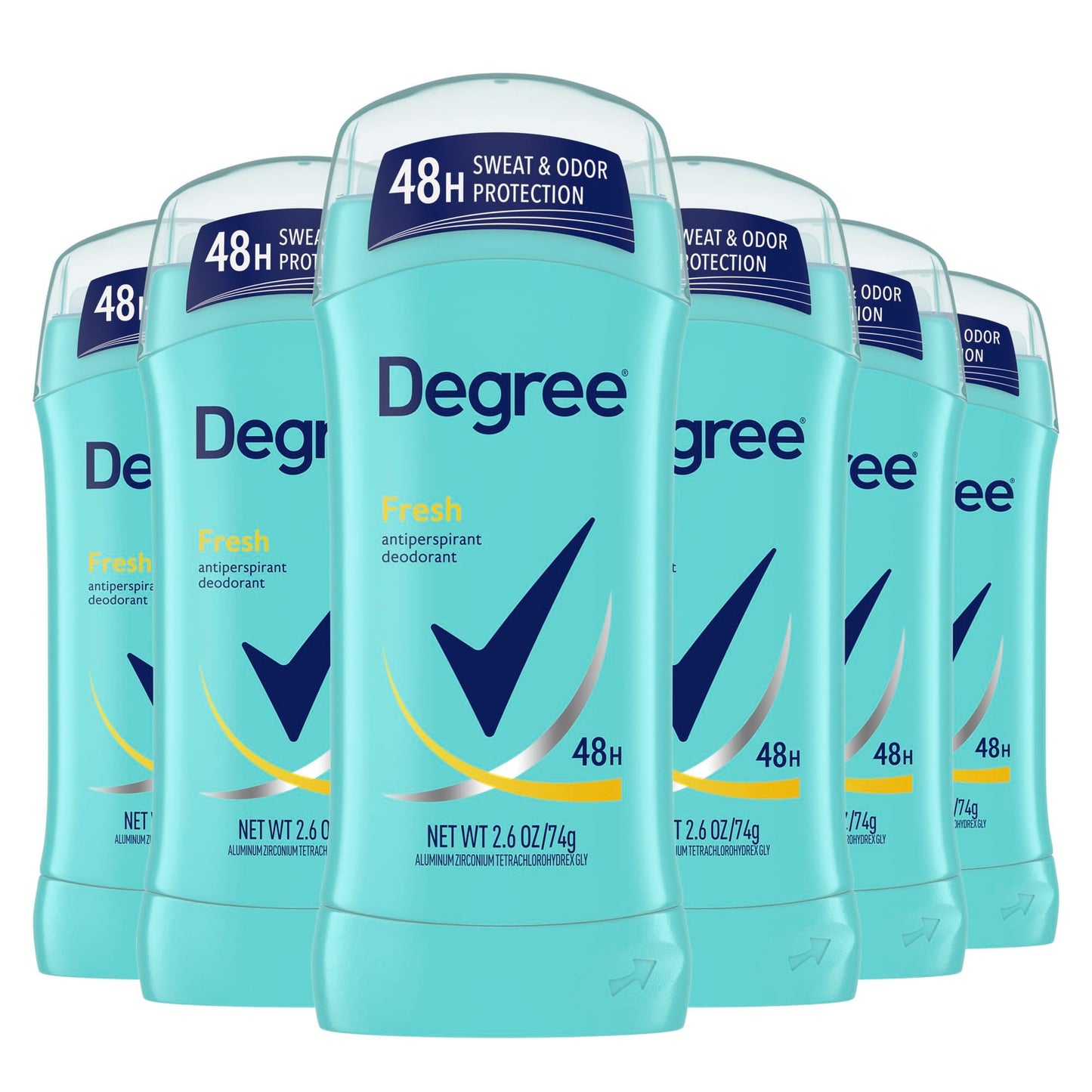Degree Antiperspirant Deodorant Fresh Energy Pack of 6 48-Hour Sweat and Odor Protection Antiperspirant For Women 2.6 oz Beauty and Personal Care Degree