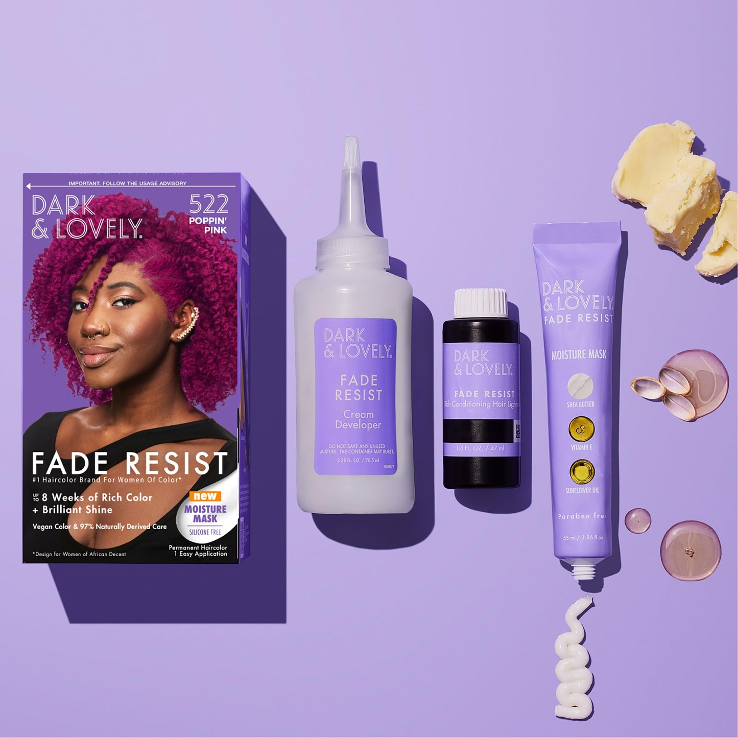 Softsheen-Carson Dark and Lovely Hair Dye, Fade Resist Hair Color with Conditioning Mask, Poppin Pink, 1 Kit Beauty & Personal Care SoftSheen