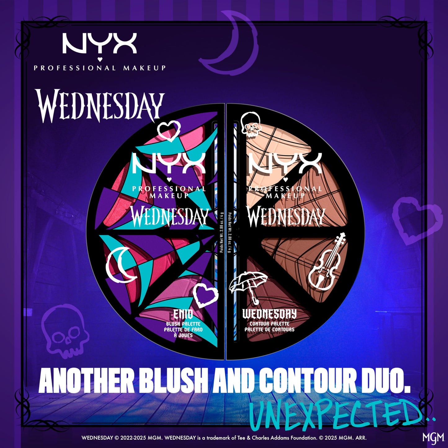 NYX PROFESSIONAL MAKEUP Wednesday Stained Glass Blush Palette, Makeup Palette with 4 Versatile, Intensely Pigmented Blush Shades Beauty & Personal Care NYX PROFESSIONAL MAKEUP