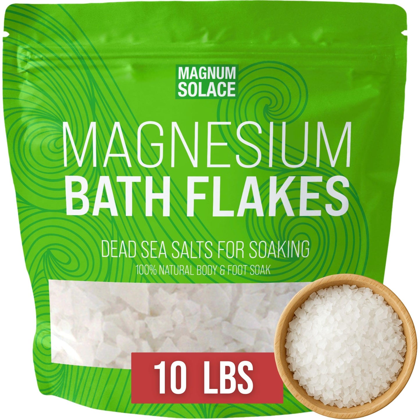 Magnesium Flakes for Bath - Magnesium Chloride Flakes - Dead Sea Salts for Soaking, 10 LBS Beauty & Personal Care Magnum Solace