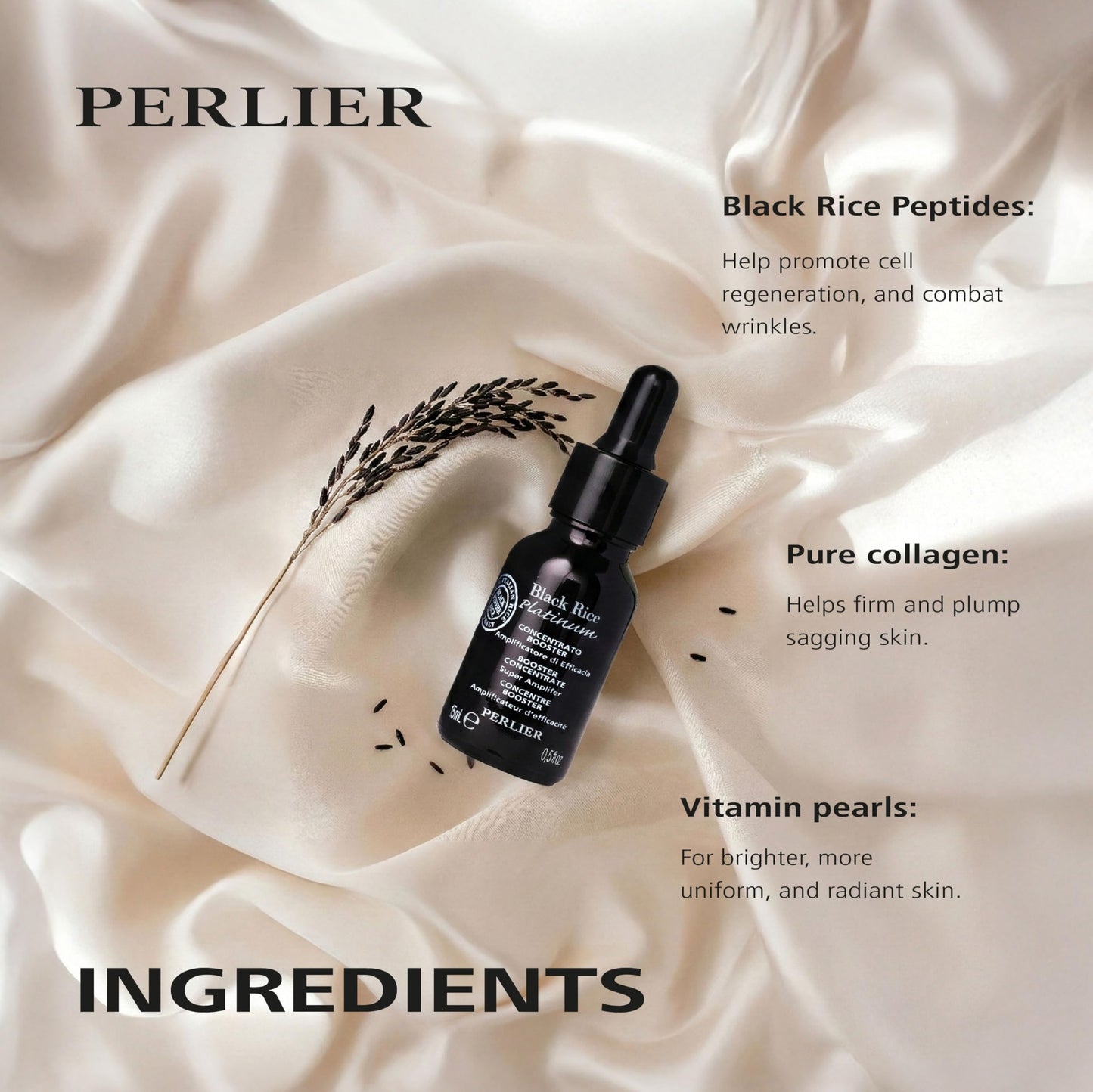 Perlier Black Rice Platinum Ultra Renewing Booster Face Serum, 0.5 fl. oz. Beauty & Personal Care Perlier