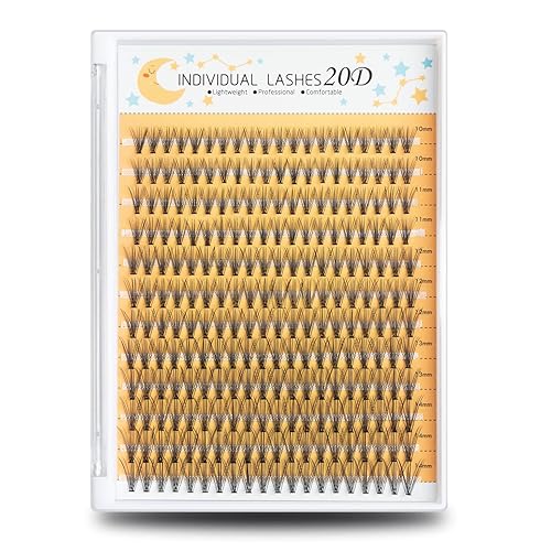 FinyDreamy 240pcs Individual Lash Extensions, 20D Lash Clusters Volume Mix Pack, 10-14mm Mix Lengths C Curl 0.07mm Thickness Professional Individual Beauty & Personal Care FinyDreamy