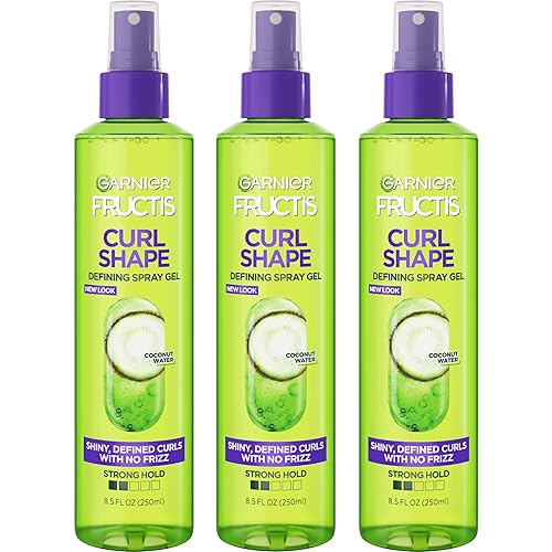 Garnier Fructis Style Curl Shape Defining Spray Gel for No Frizz, 8.5 Fl Oz, 3 Count (Packaging May Vary) Beauty & Personal Care Garnier