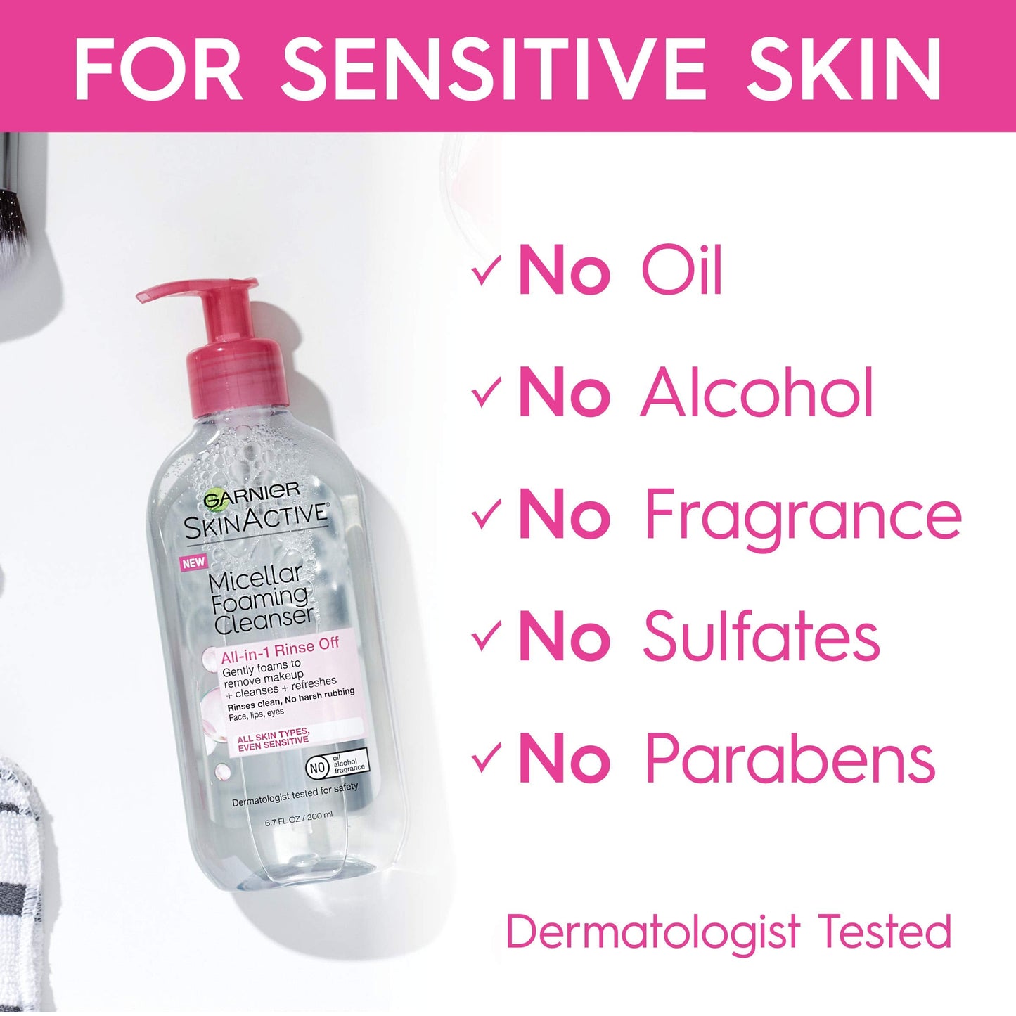Garnier SkinActive Micellar Foaming Face Wash, 6.7 Fluid Ounce (Pack of 2) Beauty & Personal Care Garnier