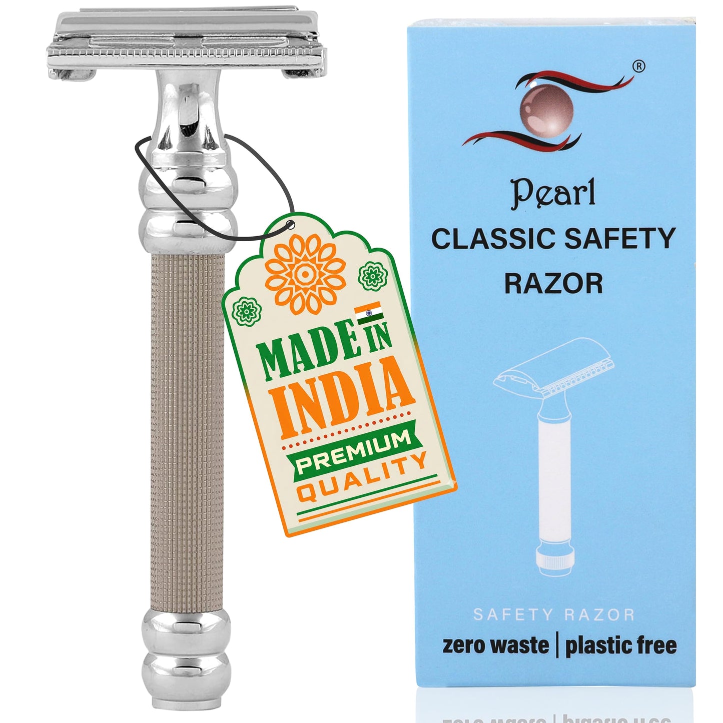 Pearl The Double Edge Men's/Boy's Safety Razor SBF-11 Butterfly Razor (Silver) Beauty and Personal Care PEARL