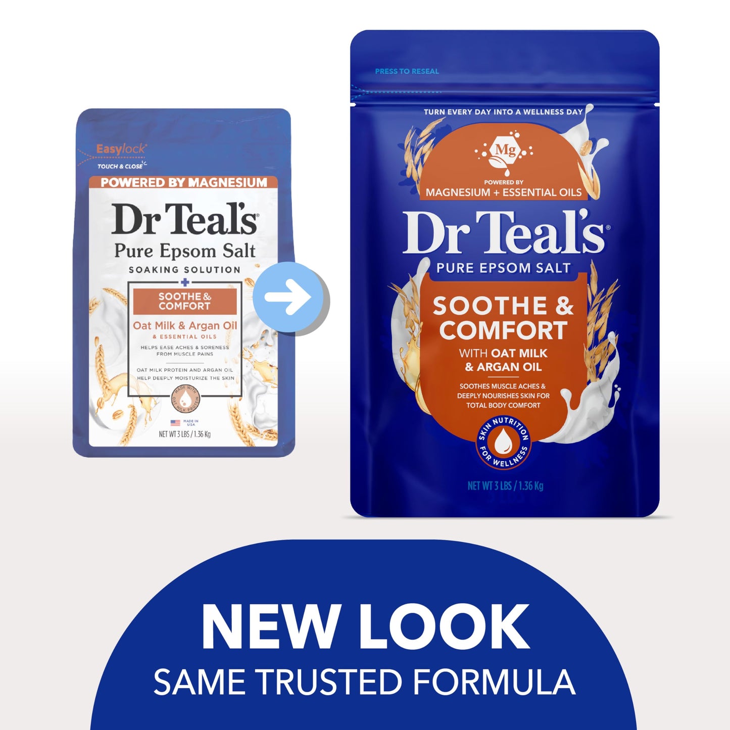 Dr Teal's Epsom Salt Magnesium Soak, Soothe & Comfort with Oat Milk & Argan Oil, 3 lbs Beauty and Personal Care Dr Teal's