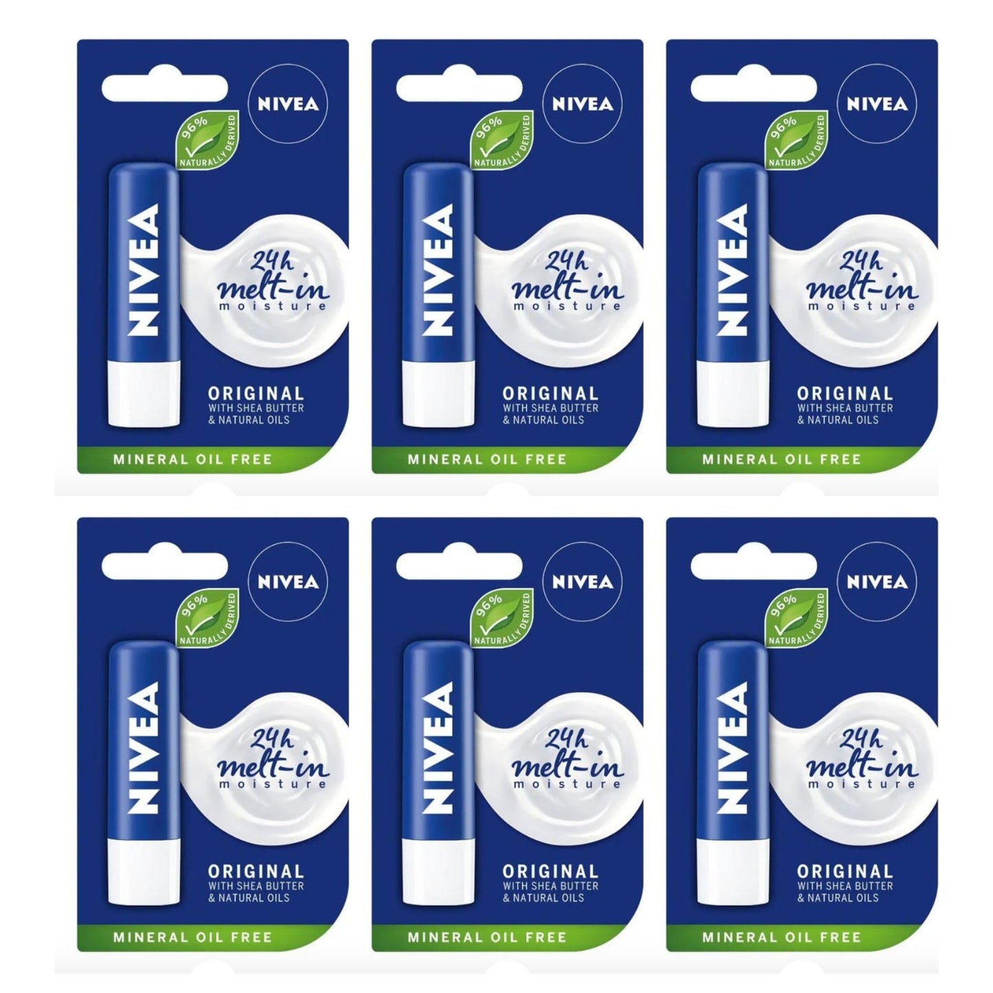 Nivea Lip Care, Moisture Lip Balm, 0.17 oz (Pack of 6) Beauty and Personal Care NIVEA