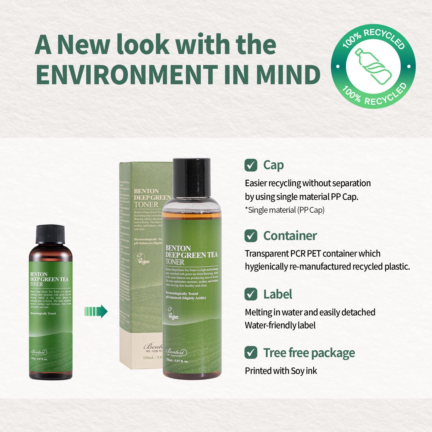 BENTON Deep Green Tea Toner - 150ml (5.07 fl.oz) for Face, Sensitive & Oily Skin Beauty & Personal Care BENTON