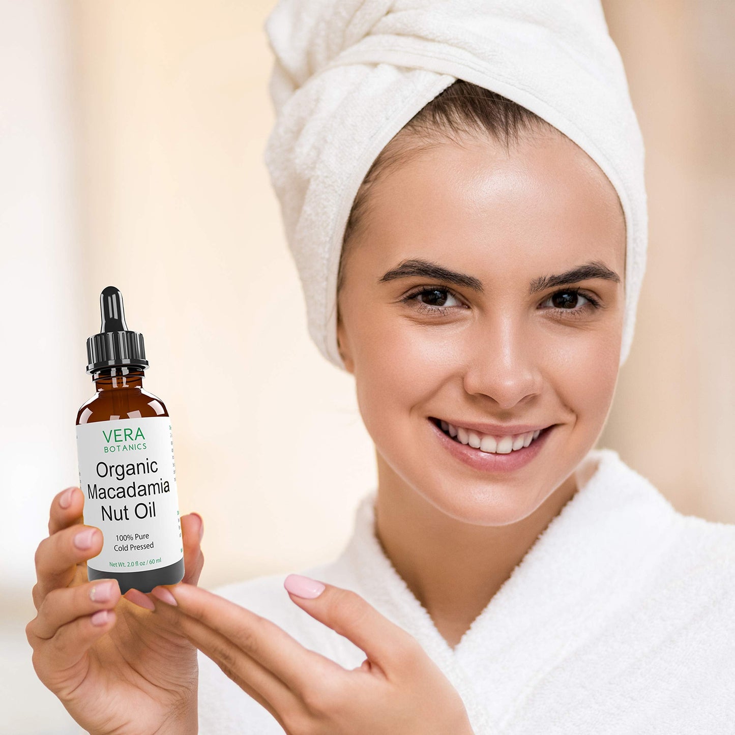 Vera Botanics ORGANIC MACADAMIA NUT OIL 100% Pure & Natural, Unrefined, Cold-Pressed For Face, Dry Skin, Nails, Lips, Body & Hair - Reduce Hair Beauty & Personal Care Vera Botanics