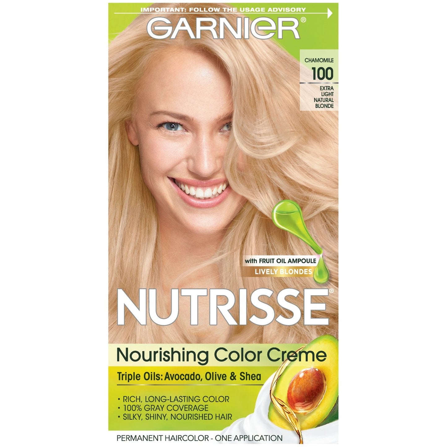 Garnier Nutrisse Nourishing Color Creme, 100 Extra-Light Natural Blonde Beauty & Personal Care Garnier