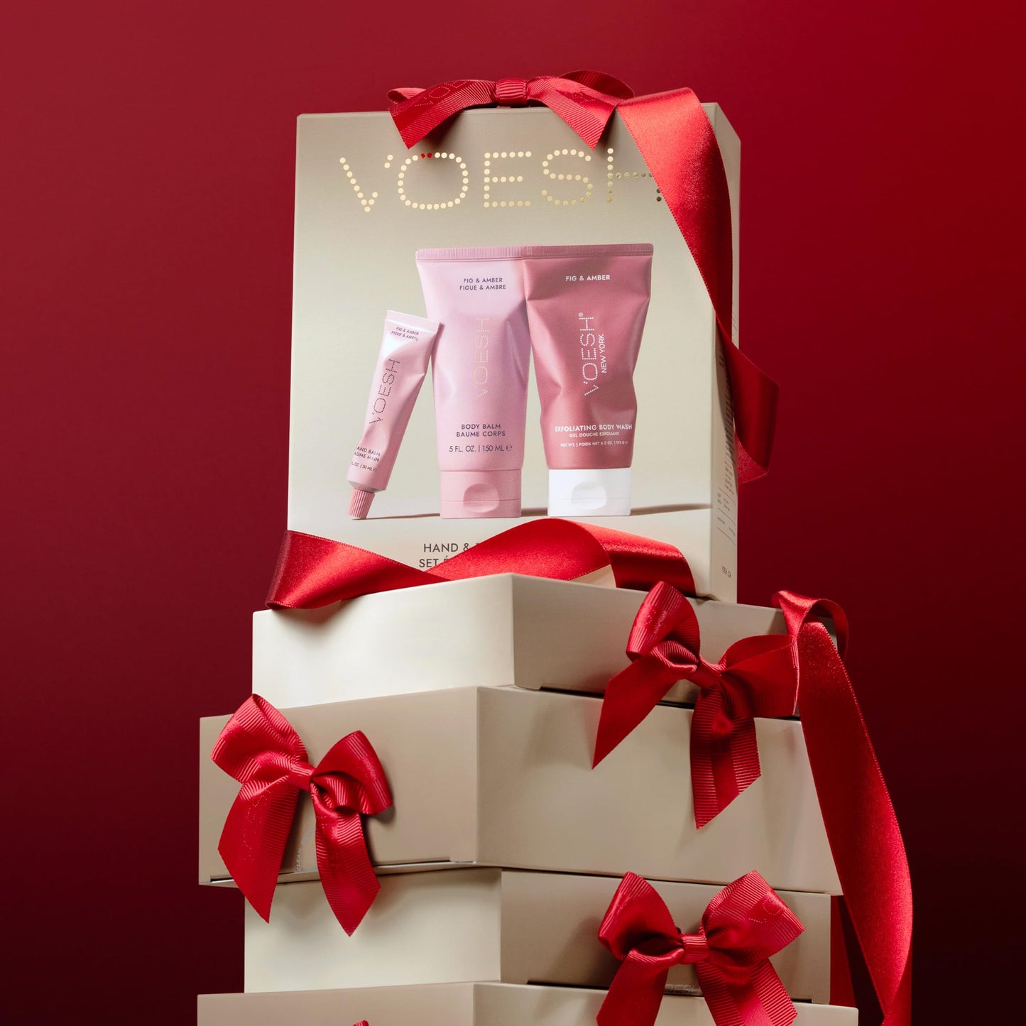 VOESH Hand & Body Glow Gift Set - 3-Piece Gift Set for Radiant Skin - Exfoliating Body Wash, Body Balm & Hand Balm - Vegan K-Beauty Korean Skincare Beauty and Personal Care VOESH