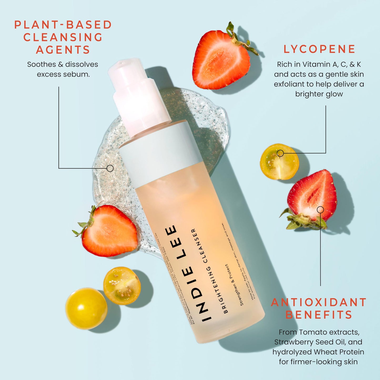 Indie Lee Brightening Facial Cleanser - Daily Hydrating Cleanser, Makeup Remover & Exfoliating Face Mask to Brighten, Firm & Protect Dry Skin - Clean Beauty & Personal Care Indie Lee